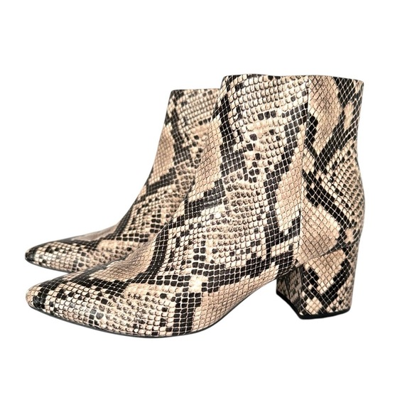 Marc Fisher Snakeskin Pattern Block Heel Ankle Style Boots Womens Size 8M - Picture 4 of 8